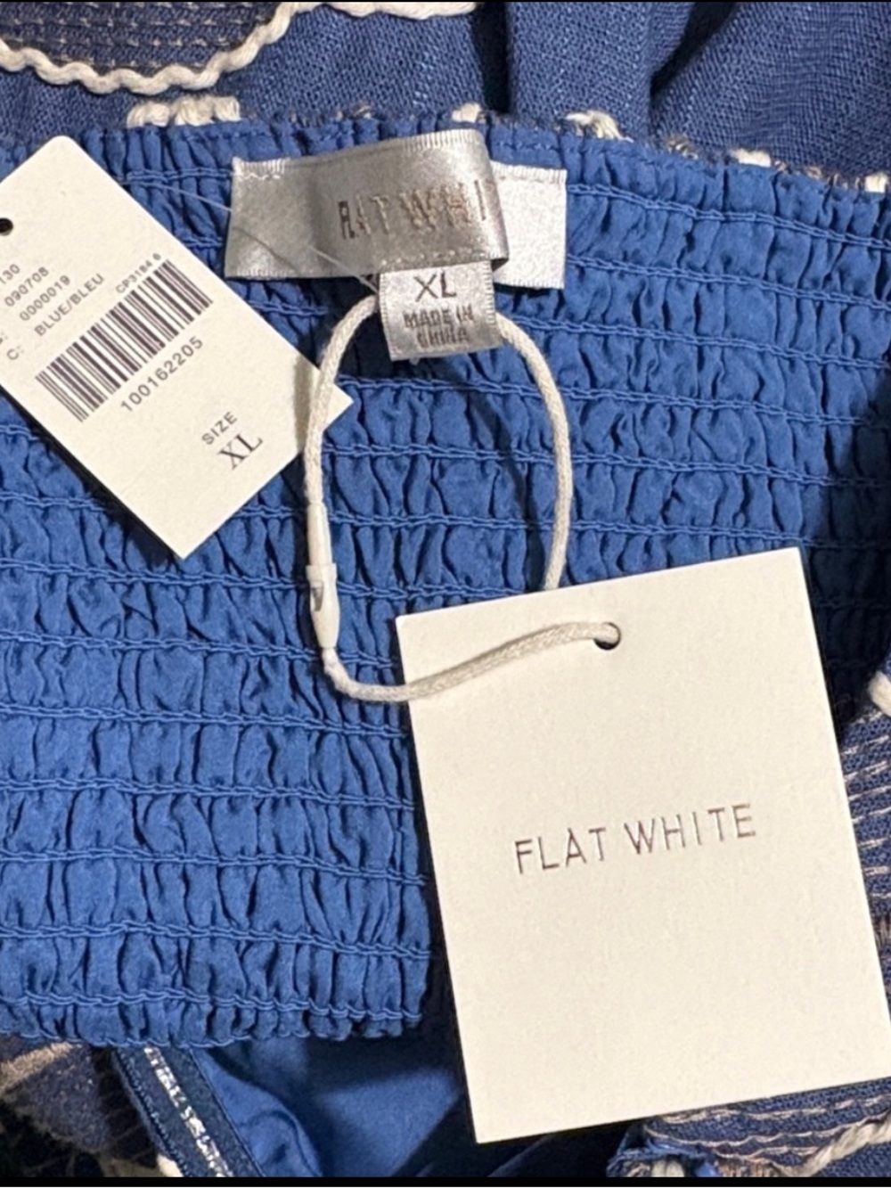 NWT Anthropologie Flat White Embroidered Strapless Mini Dress, XL - Picture 12 of 13